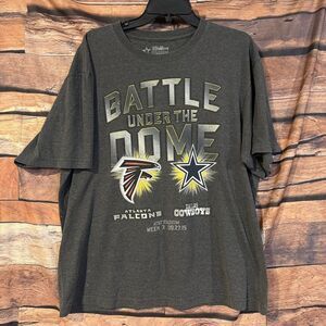 Dallas Cowboys T-Shirt Men's Gray L 50/50 Cotton Polyester Falcons Graphic